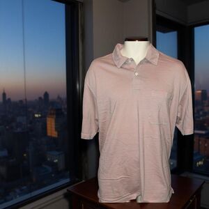 J. McLaughlin Green/Red Pima Cotton Short Sleeve Polo Size XL #96